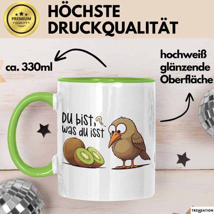 Kiwi Tasse Geschenk Du Bist Was Du Isst Geschenkidee Grün Trendation