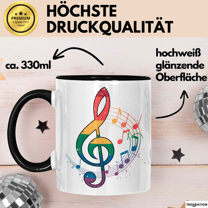 Musikliebhaber Musiker Tasse Geschenk Lustige Geschenkidee Spruch Schwarz Trendation