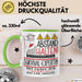 Survival-Expertin Tasse Geschenk Lustig Abstand Halten Hochleistungs-Survival-Expertin Mit Drang Zur Perfektion Bei Der Arbeit Grün Trendation