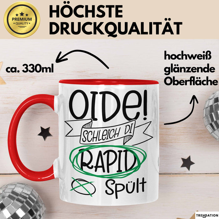Österreich Dialekt Tasse Geschenk Oide Schleich Di Rapid Spült Oesterreich Rot Trendation