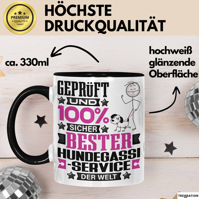 Hundegassi-Service Geschenk Lustiger Spruch für Hundegassi-Service Geschenkidee Bester Hundegassi-Service Der Welt Schwarz Trendation