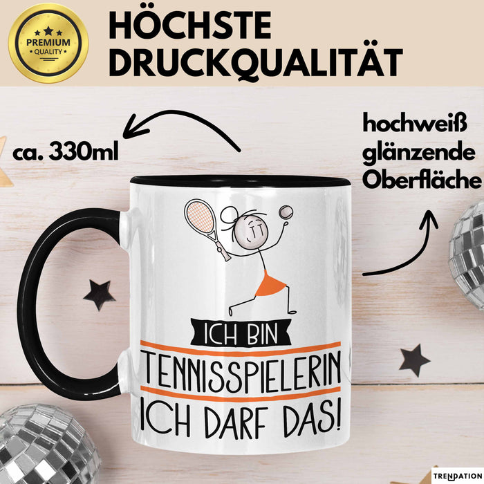 Geschenk für Tennisspielerin Tasse Lustige Geschenkidee Geburtstag Ich Bin Tennisspielerin Ich Darf Das Trendation