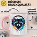 Waschbär Tierliebhaber Musik Kopfhörer Tasse Geschenk Lustige Geschenkidee Spruch Rosa Trendation