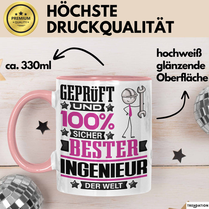Ingenieur Geschenk Lustiger Spruch für Ingenieur Geschenkidee Bester Ingenieur Der Welt Rosa Trendation
