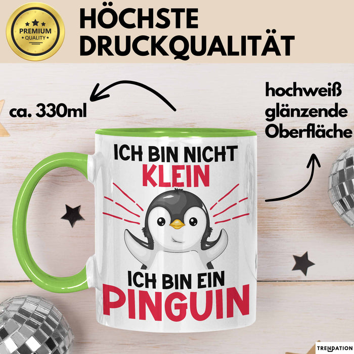 Lustige Tasse Geschenk Pinguin Mit Sonnenbrille Cooles Design Grün Trendation