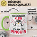 Lustige Tasse Geschenk Pinguin Mit Sonnenbrille Cooles Design Grün Trendation