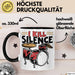 Schlagzeug-Spieler Geschenk Drummer Tasse Geschenkidee Spruch I Kill Silence Bandmitglied Schlagzeuger Schwarz Trendation