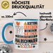 Halbschwager Geschenk Tasse Lustiger Spruch Erheben Sie Sich Der Halbschwager Betritt den Raum Blau Trendation