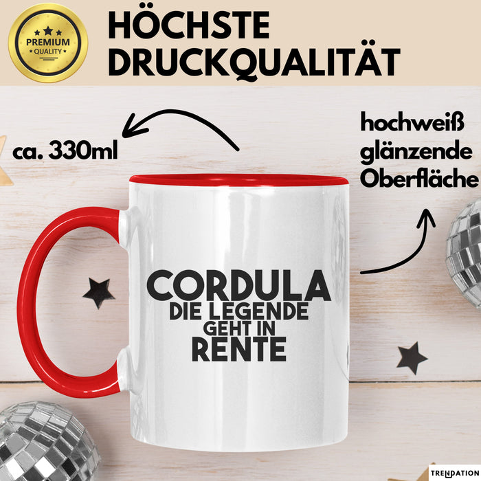 Cordula Tasse Cordula – Die Legende Geht In Rente Geschenk
