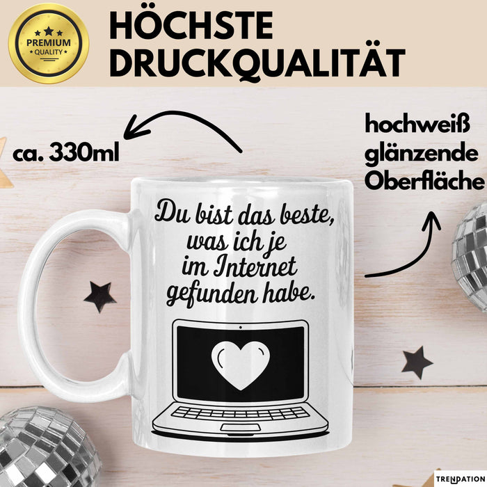 Sarkastischer Sarkasmus Tasse Geschenk Lustige Geschenkidee Spruch Du Bist Das Beste Was Ich Je Im Internet Gefunden Habe Weiß Trendation