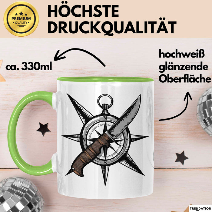 Survivalist Tasse Geschenkidee für Prepper und Outdoor Fans Grün Trendation