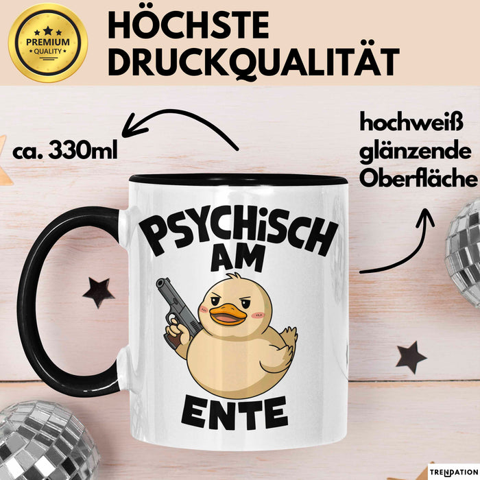 Sarkasmus Sarkastisch Tasse Geschenk Lustige Geschenkidee Spruch Psychisch Am Ente Schwarz Trendation