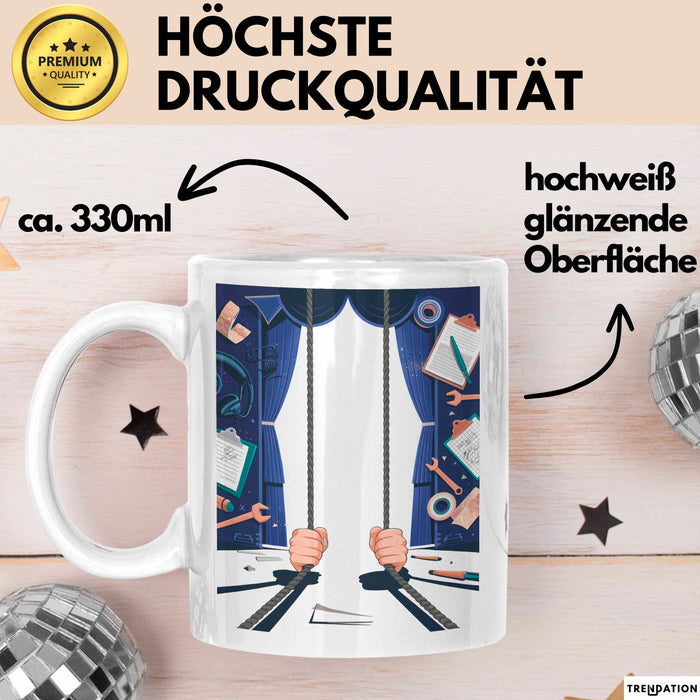 Bühnenarbeiter Tasse Geschenk Lustige Geschenkidee Spruch Für Backstage Crew Weiß Trendation