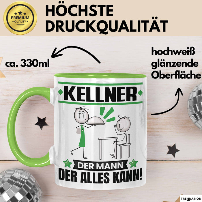Kellner Tasse Geschenk für Kellner Der Mann Der Alles Kann Geschenkidee zum Geburtstag Grün Trendation