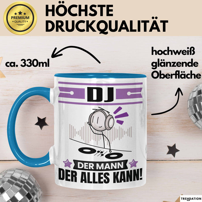 DJ Tasse Geschenk für DJ Der Mann Der Alles Kann Geschenkidee zum Geburtstag Blau Trendation