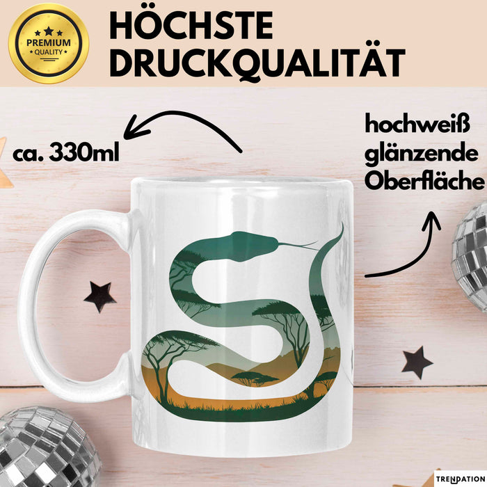 Reptil Schlange Tier Tasse Geschenk Lustige Geschenkidee Spruch Weiß Trendation