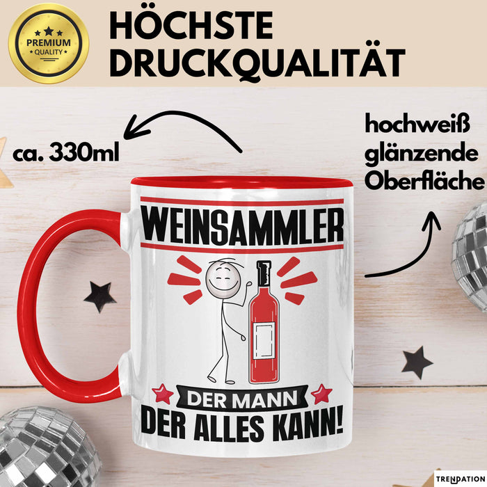 Weinsammler Tasse Geschenk für Weinsammler Der Mann Der Alles Kann Geschenkidee zum Geburtstag Rot Trendation