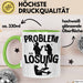VR Gamer Tasse Geschenk für Gamer Zocker Männer Geschenkidee Problem und Lösung Zocken Grün Trendation