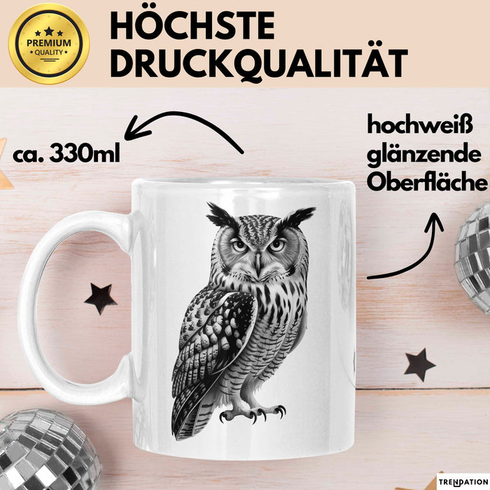 Eule Tierliebhaber Tasse Geschenk Lustige Geschenkidee Spruch Weiß Trendation