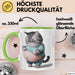 Dicke Fette Katze Kätzchen Besitzer Tasse Becher Geschenk Lustige Geschenkidee Spruch Grün Trendation