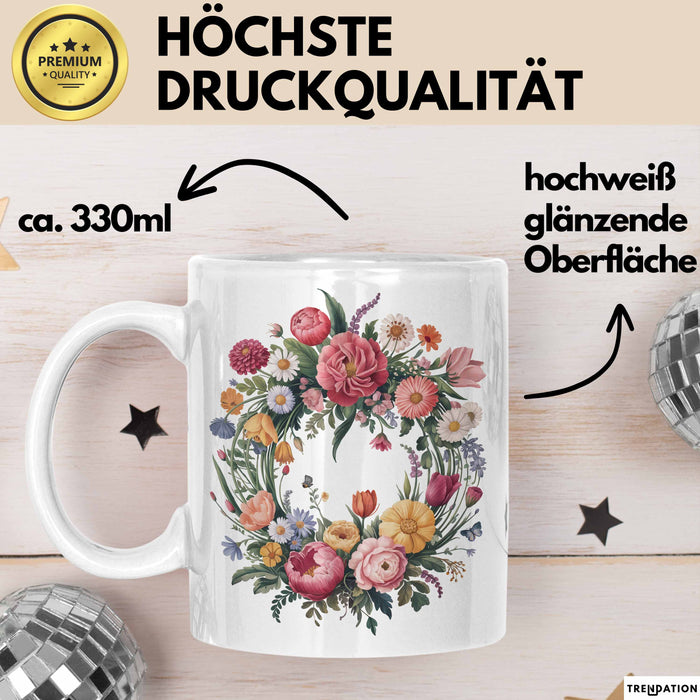 Florist Tasse Geschenkidee für Blumenliebhaber Spruch Weiß Trendation