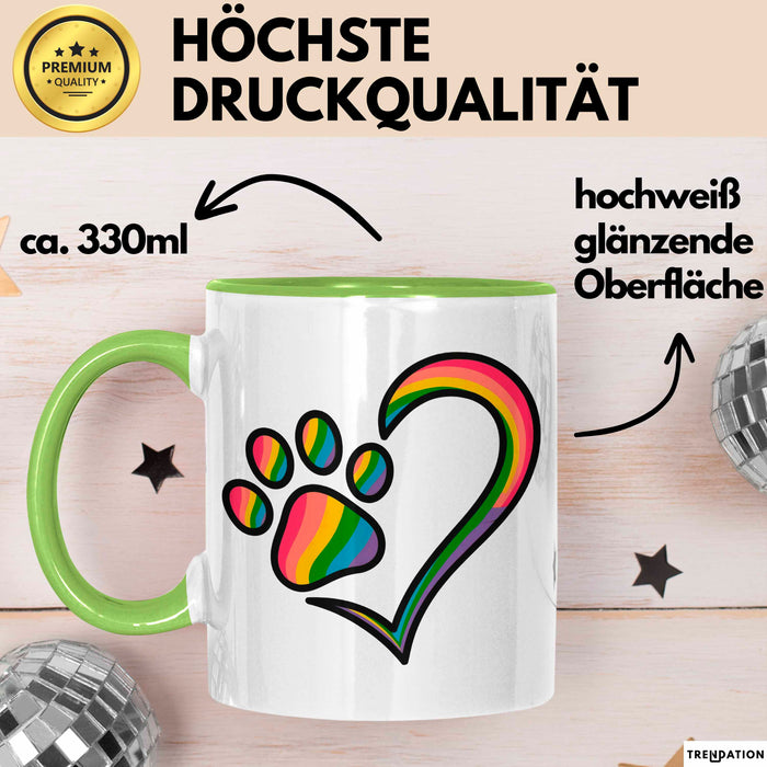 Hund Tierliebhaber Tasse Geschenk Lustige Geschenkidee Spruch Grün Trendation