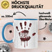 Horror Fan Tasse Run Geschenkidee für Gruselfilm Fans Blau Trendation