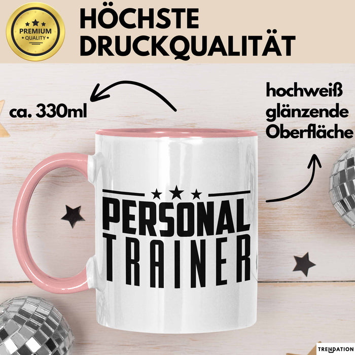 Personal-Trainer Tasse Geschenk Bester Personaltrainer Geschenkidee Spruch Rosa Trendation