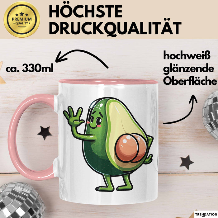 Avocado-Liebhaber Tasse Geschenk Hintern Geschenkidee Rosa Trendation
