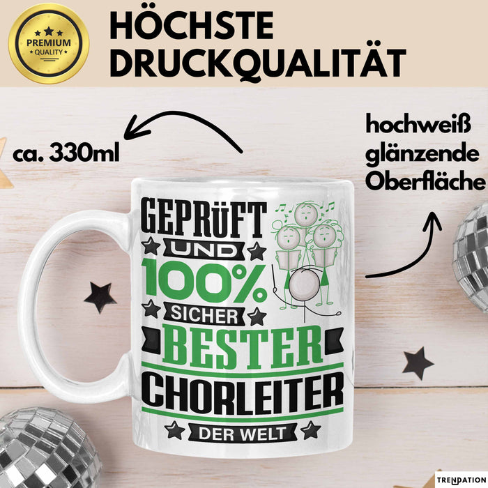 Chorleiter Geschenk Lustiger Spruch für Chorleiter Geschenkidee Bester Chorleiter Der Welt Weiß Trendation