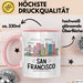 Francisco Kalifornien USA Tasse Geschenk Lustige Geschenkidee Spruch Rosa Trendation