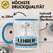 Lehrer Geschenk Tasse Ich Bin Lehrer Aber Sag Doch Einfach Superheld Lustige Geschenkdiee für Lehrer Kaffee-Becher Blau Trendation