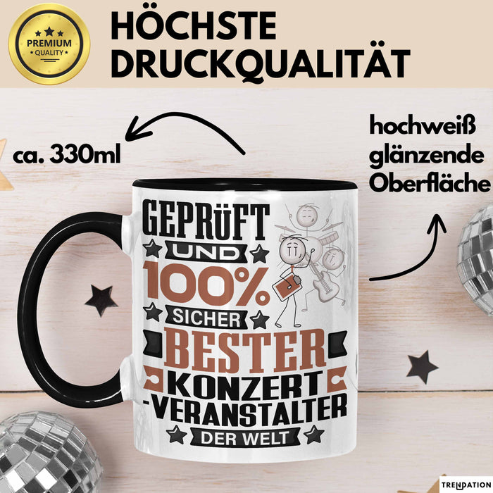 Konzertveranstalter Geschenk Lustiger Spruch für Konzertveranstalter Geschenkidee Bester Konzertveranstalter Der Welt Schwarz Trendation