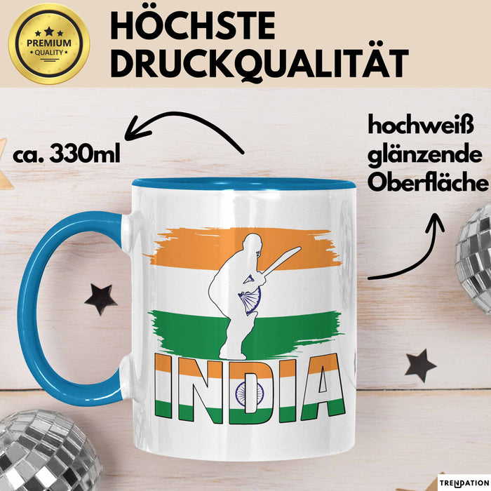 Indien Tasse Geschenk Cricket Indische Cricket-Fans Geschenkidee Blau Trendation
