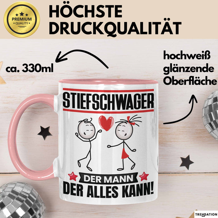 Stiefschwager Tasse Geschenk für Stiefschwager Der Mann Der Alles Kann Geschenkidee zum Geburtstag Rosa Trendation