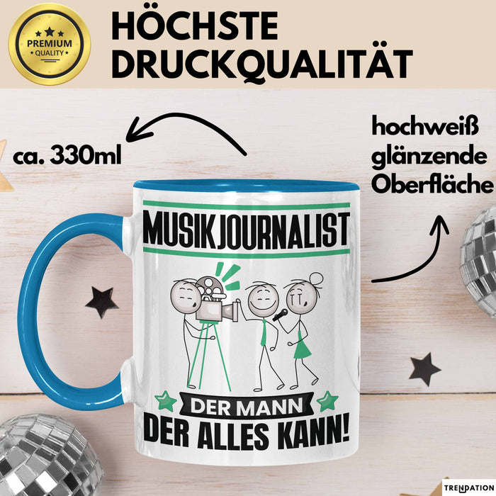 Musikjournalist Tasse Geschenk für Musikjournalist Der Mann Der Alles Kann Geschenkidee zum Geburtstag Blau Trendation