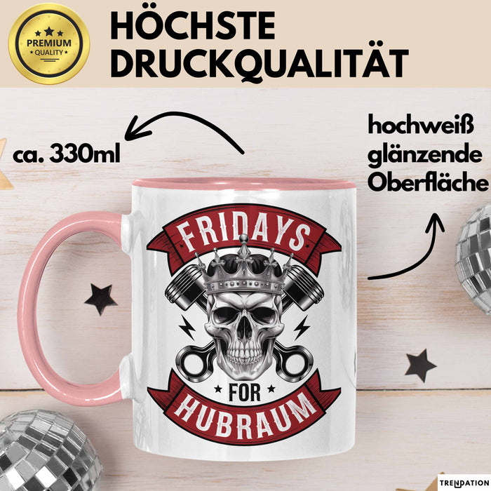 Automechaniker Tasse Geschenk Fridays For Hubraum Techniker Rosa Trendation