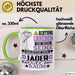 Jäger Geschenk Tasse Lustiger Spruch Erheben Sie Sich Der Jäger Betritt den Raum Grün Trendation