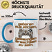 Humor Tasse Gamer – Geboren zum Zocken, gezwungen erwachsen zu sein – Lustiger Kaffee-Becher Geschenk für Gamer und Zocker Lustig Blau Trendation