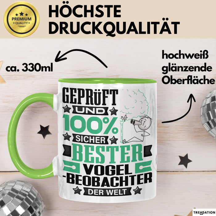 Vogelbeobachter Geschenk Lustiger Spruch für Vogelbeobachter Geschenkidee Bester Vogelbeobachter Der Welt Grün Trendation