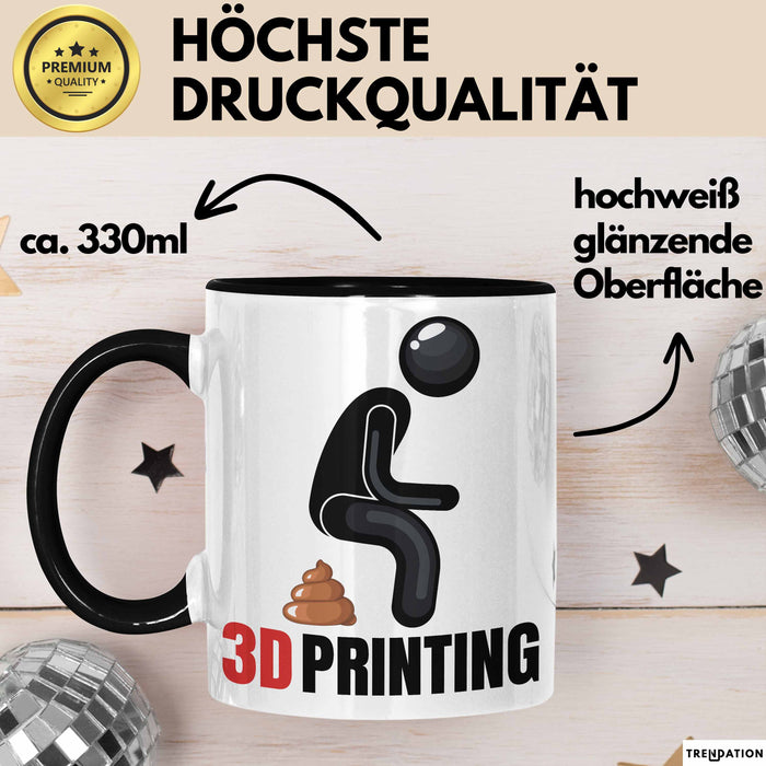 Humor Tasse Geschenk Figur 3DHaufen Witzige Geschenkidee Schwarz Trendation