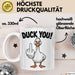 Ente Tier Tasse Geschenk Lustige Geschenkidee Spruch Duck You Weiß Trendation