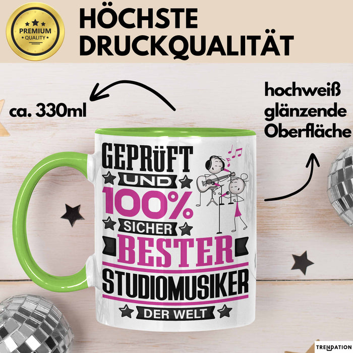Studiomusiker Geschenk Lustiger Spruch für Studiomusiker Geschenkidee Bester Studiomusiker Der Welt Grün Trendation