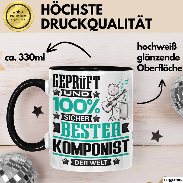Komponist Geschenk Lustiger Spruch für Komponist Geschenkidee Bester Komponist Der Welt Schwarz Trendation