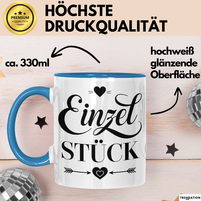 Frauen Mädchen Sarkasmus Tasse Becher Geschenk Lustige Geschenkidee Spruch Einzel Stück Blau Trendation