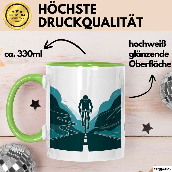 Radfahrer Tasse Geschenk Lustige Geschenkidee Spruch Für Straßen Fahrer Grün Trendation