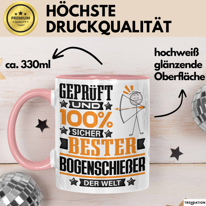 Bogenschießer Geschenk Lustiger Spruch für Bogenschießer Geschenkidee Bester Bogenschießer Der Welt Rosa Trendation