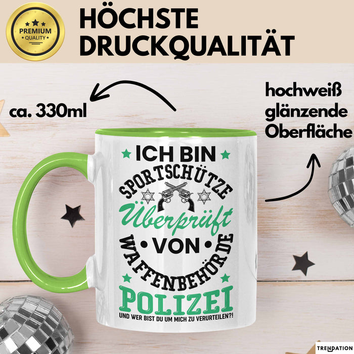Sportschütze Tasse Geschenk Spruch Geschenkidee Geburtstag Ich Bin Sportschütze Grün Trendation