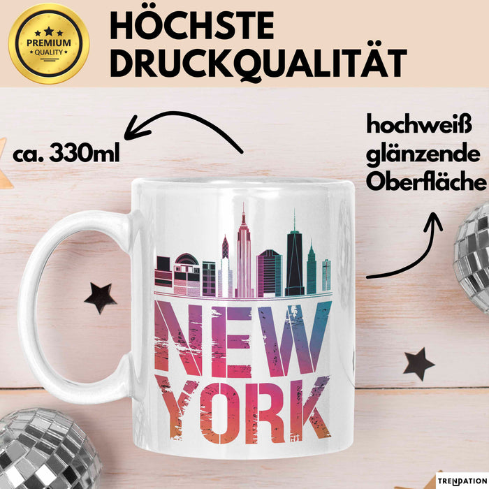 New York City USA Tasse Geschenk Lustige Geschenkidee Spruch Weiß Trendation