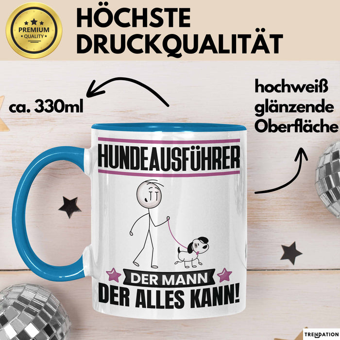 Hundeausführer Tasse Geschenk für Hundeausführer Der Mann Der Alles Kann Geschenkidee zum Geburtstag Blau Trendation